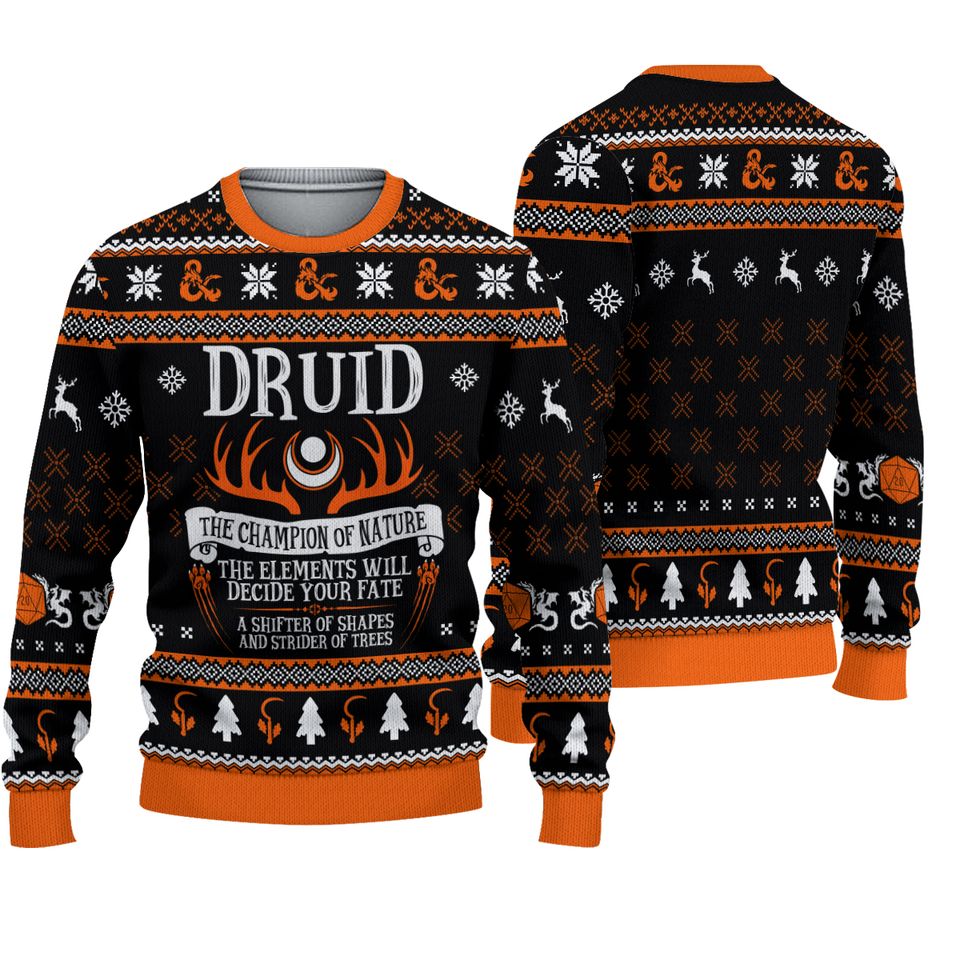 Dnd Classes Druid Ugly Christmas Sweater For Men & Women Christmas Gift Sweater BH646 - WeCustomit