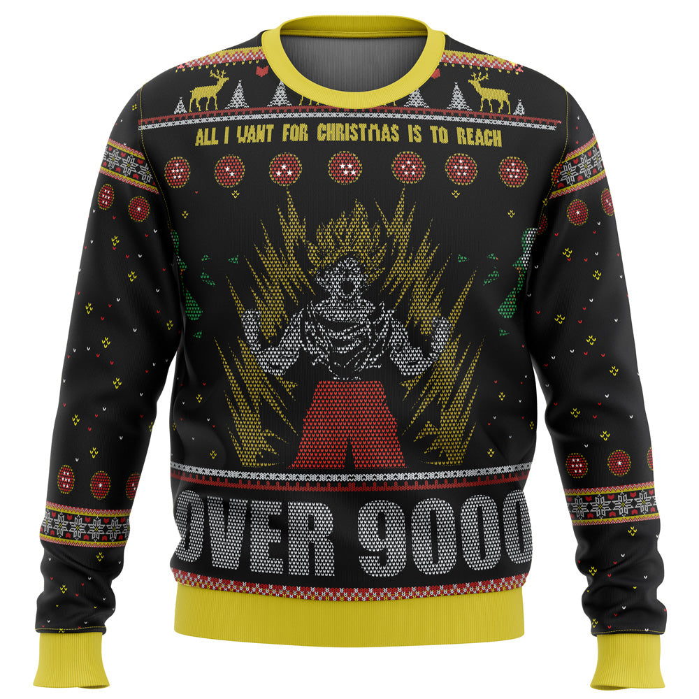 Dragonball Z Goku Over 9000 Ugly Christmas Sweater - WeCustomit