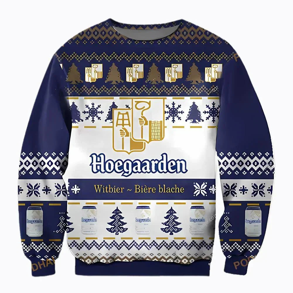 Unisex Belgian Hoegaarden Beer 3D Ugly Christmas Sweater For Men & Women Christmas Gift Sweater BH1158 - WeCustomit