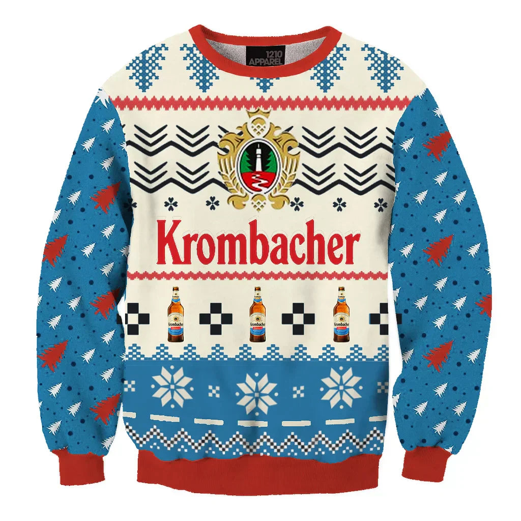 Unisex Krombacher 0.0 Since 1803 3D Ugly Christmas Sweater For Men & Women Christmas Gift Sweater BH1226 - WeCustomit