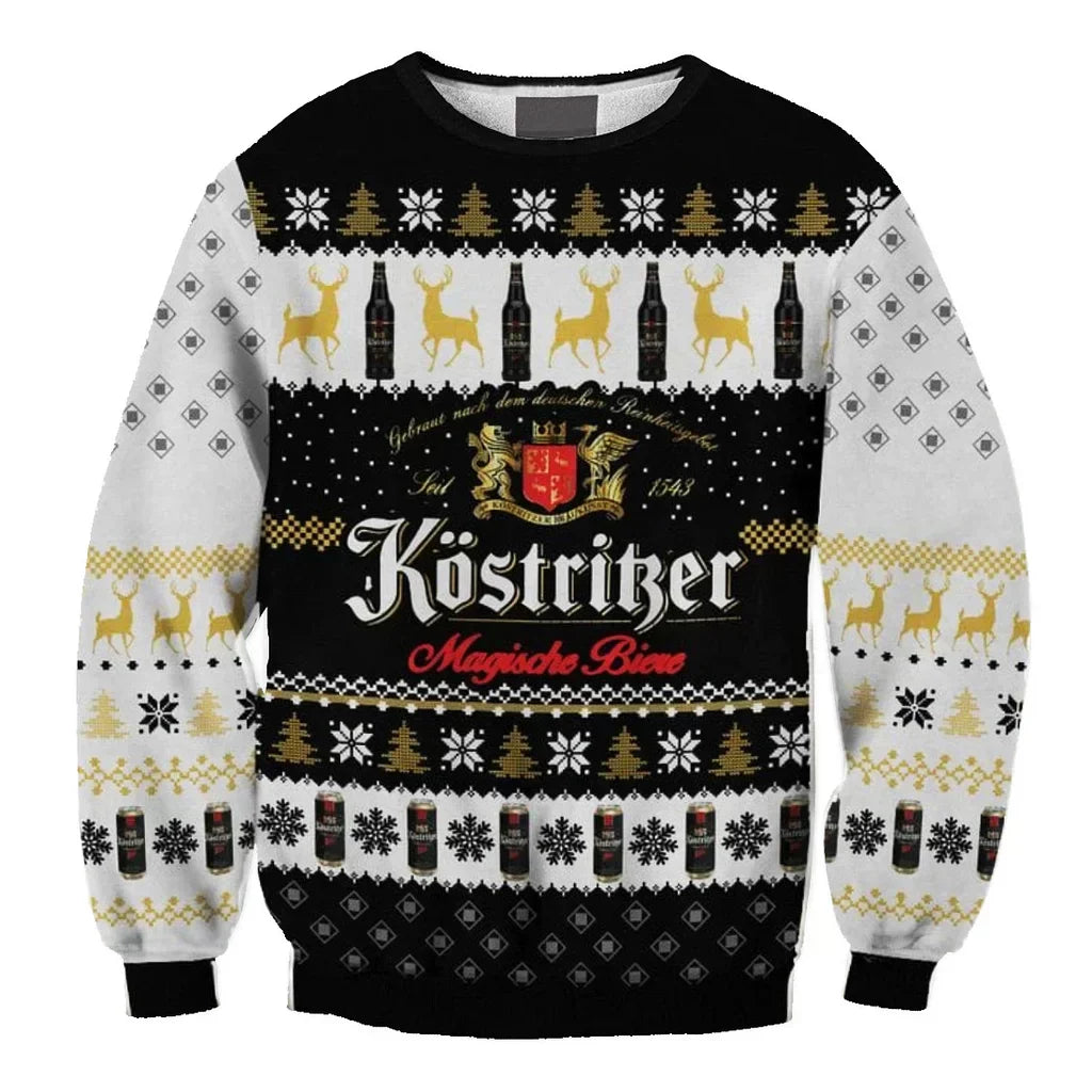 Unisex Kostriber Beer 3D Ugly Christmas Sweater For Men & Women Christmas Gift Sweater BH1200 - WeCustomit