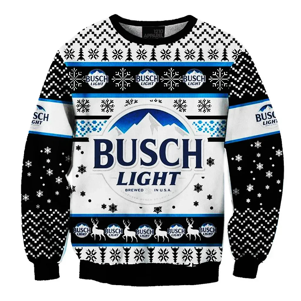 Unisex Busch 3D Ugly Christmas Sweater For Men & Women Christmas Gift Sweater BH1234 - WeCustomit