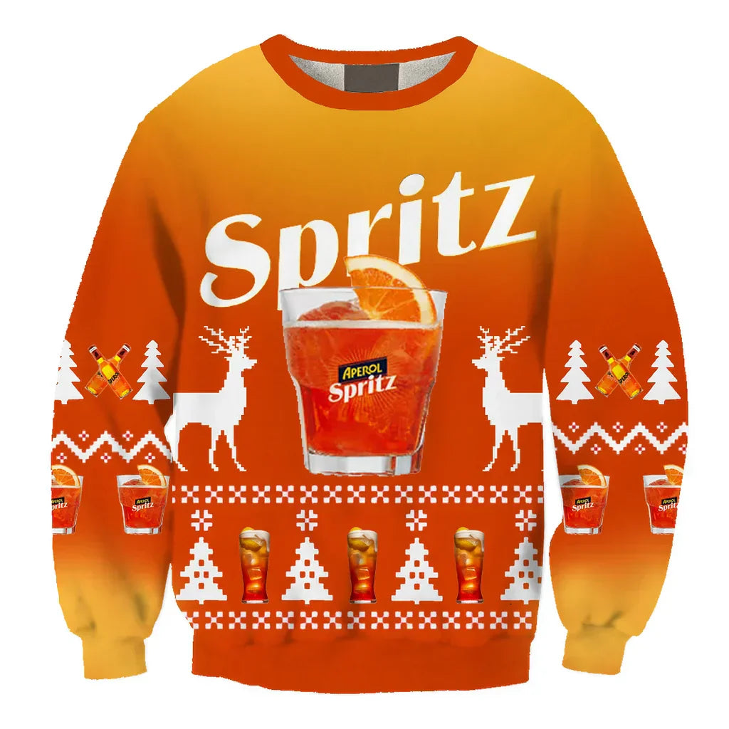 Unisex Aperol Spritz Ugly Christmas Sweater For Men & Women Christmas Gift Sweater BH1052 - WeCustomit