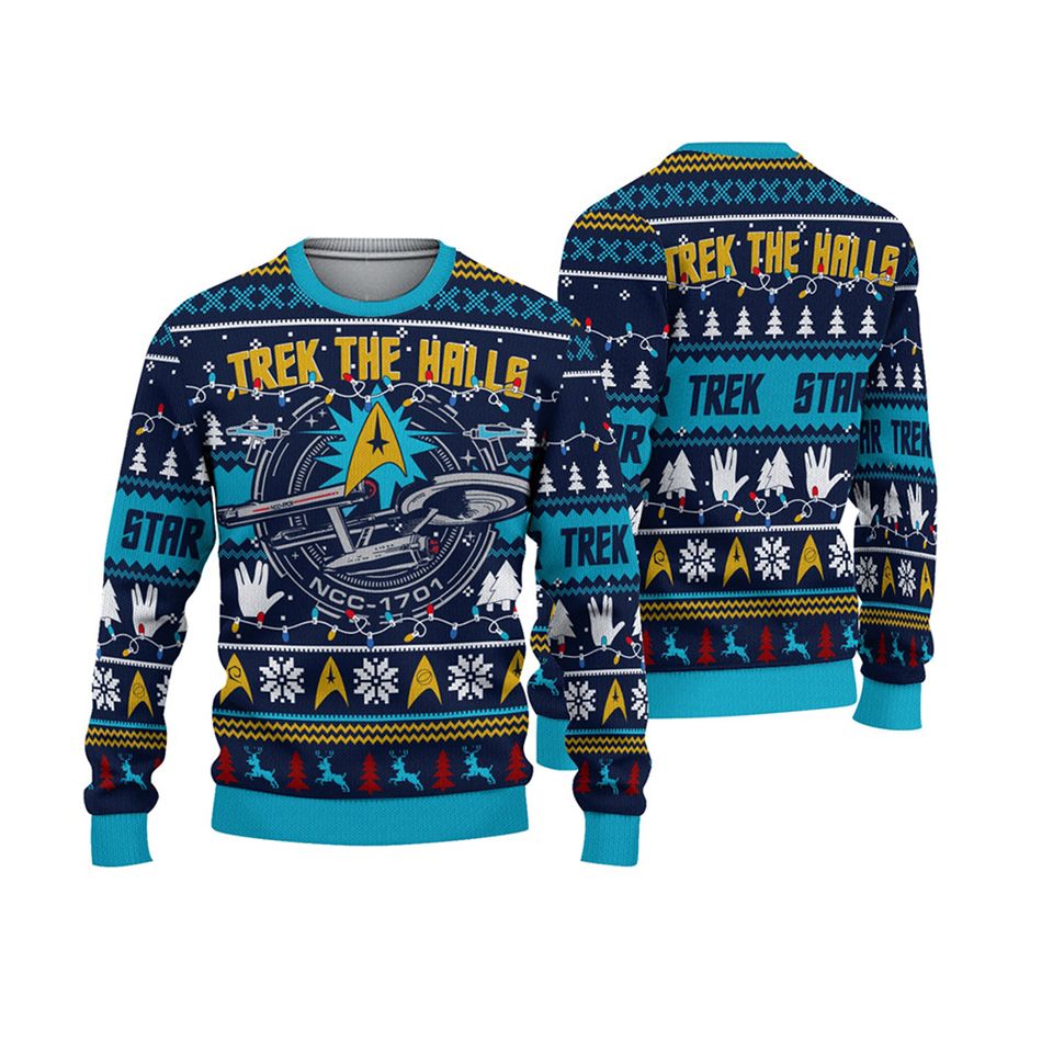 Star Treks Trek the Halls Ugly Christmas Ugly Christmas Sweater For Men & Women Christmas Gift Sweater PT912 - WeCustomit