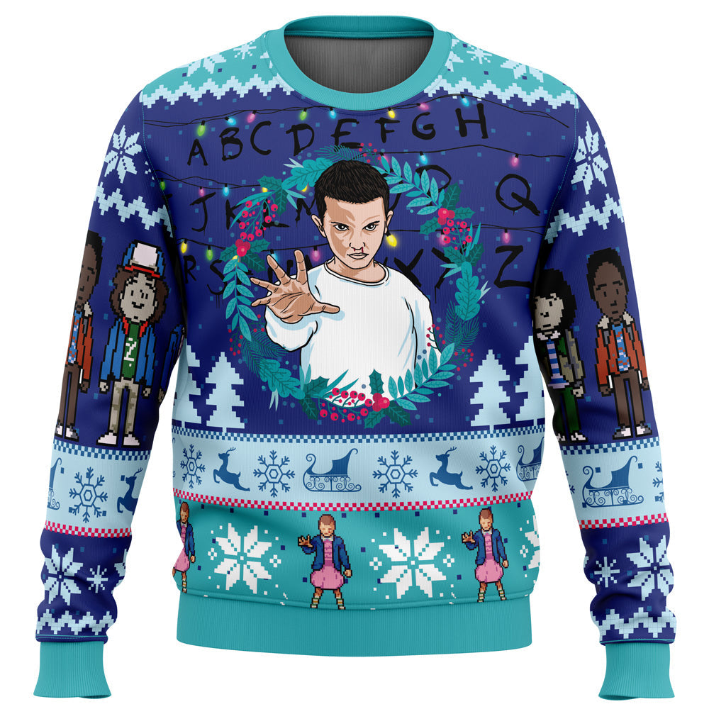 Eleven Stranger Things Ugly Christmas Sweater - WeCustomit