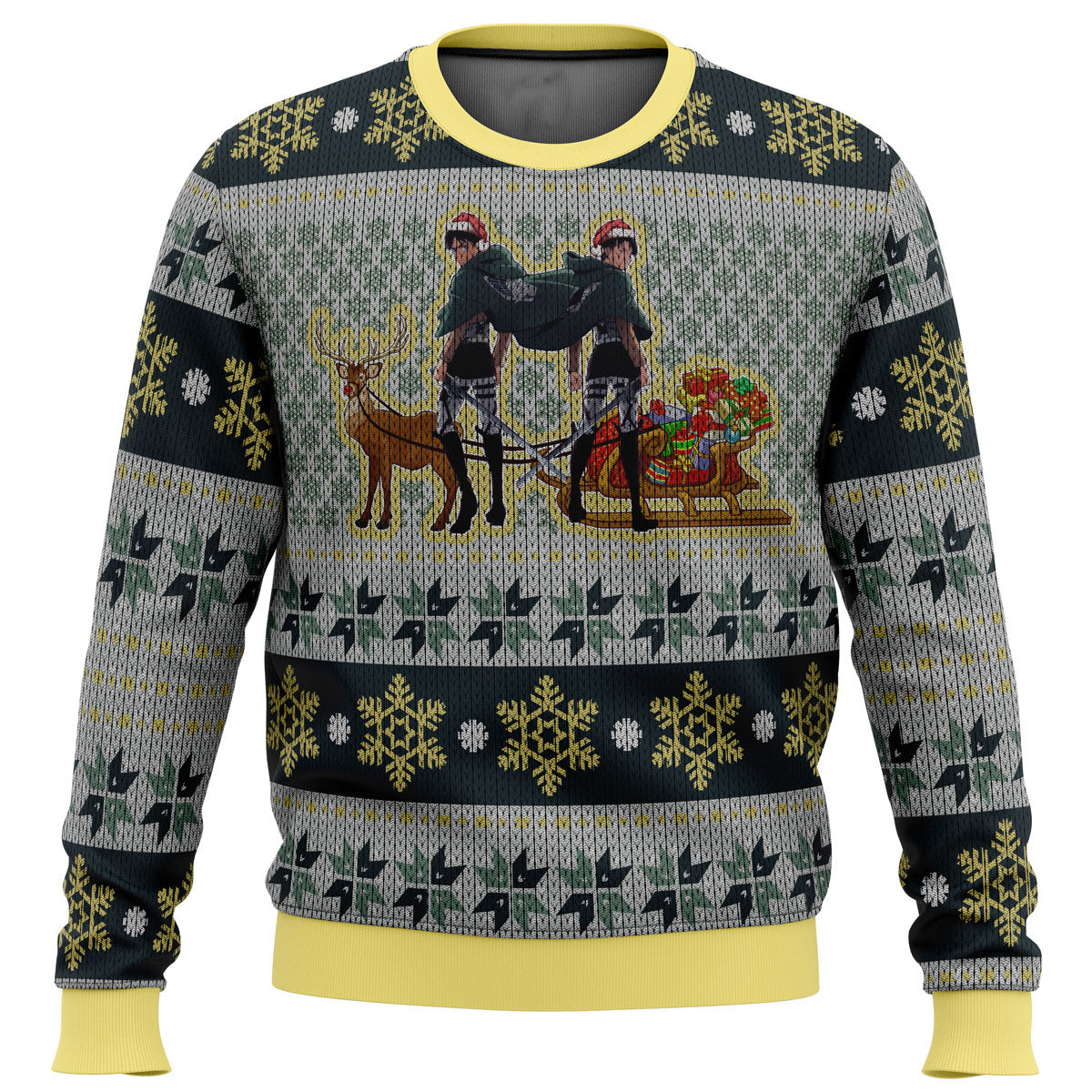 Eren Yeager and Levi Ackerman Attack on Titan Ugly Christmas Sweater - WeCustomit