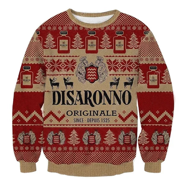 Unisex Disaronno Originale Since 1525 3D Ugly Christmas Sweater For Men & Women Christmas Gift Sweater BH1180 - WeCustomit