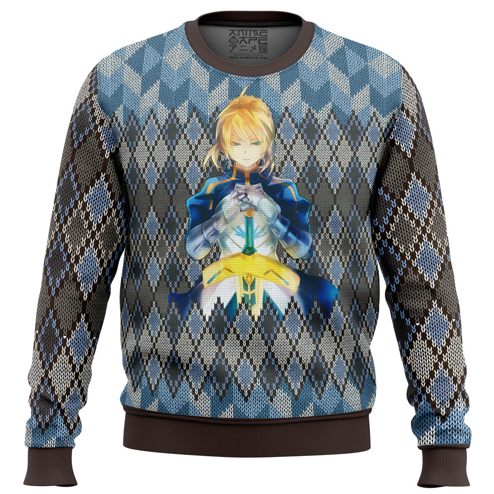 Fate Zero Saber Ugly Christmas Sweater For Men & Women Christmas Gift Sweater US4058 - WeCustomit