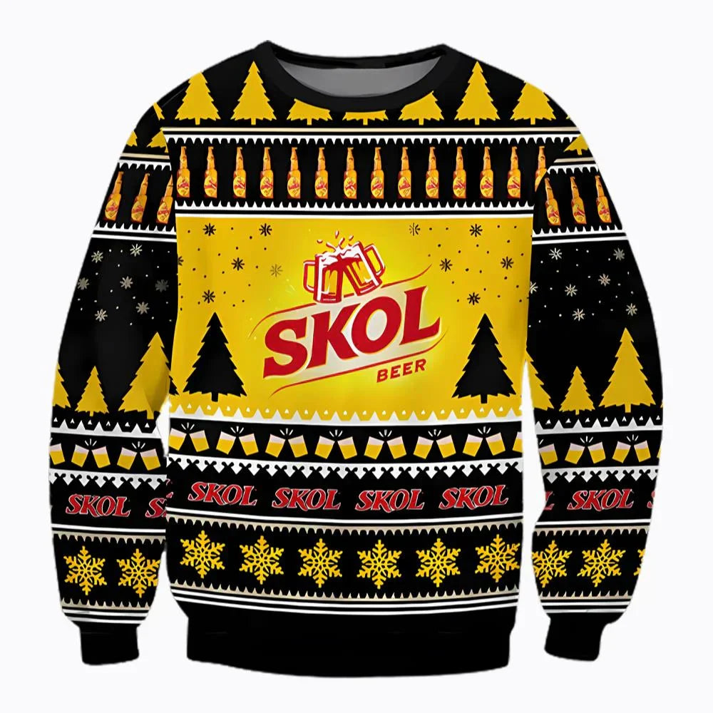 Unisex Skol Beer 3D Ugly Christmas Sweater For Men & Women Christmas Gift Sweater BH1251 - WeCustomit