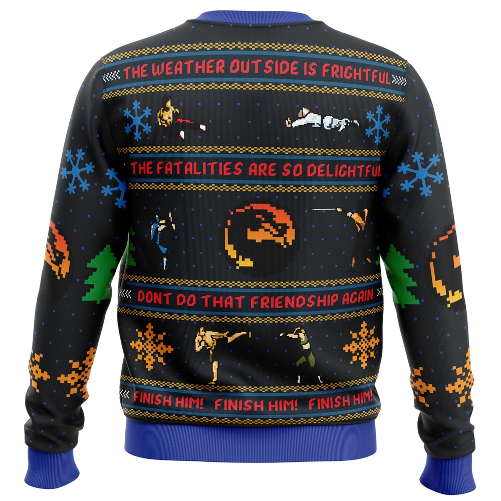 Finish Him! Mortal Kombat Ugly Christmas Sweater - WeCustomit