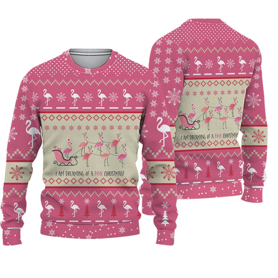 Flamingo Ugly Christmas Sweater For Men & Women Christmas Gift Sweater PT934 - WeCustomit