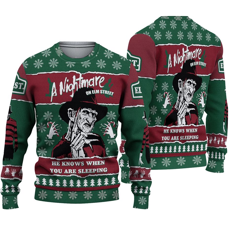 Freddy Krueger Ugly Christmas Sweater For Men & Women Christmas Gift Sweater PT915 - WeCustomit