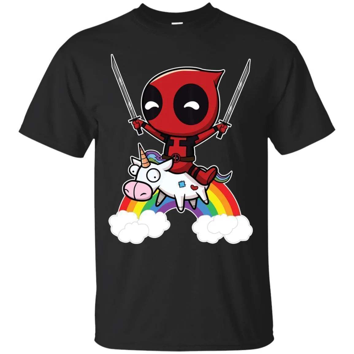 Funny Deadpool Riding Unicorn Shirt - WeCustomit