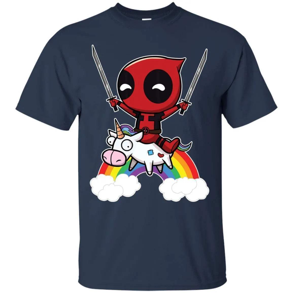 Funny Deadpool Riding Unicorn Shirt - WeCustomit