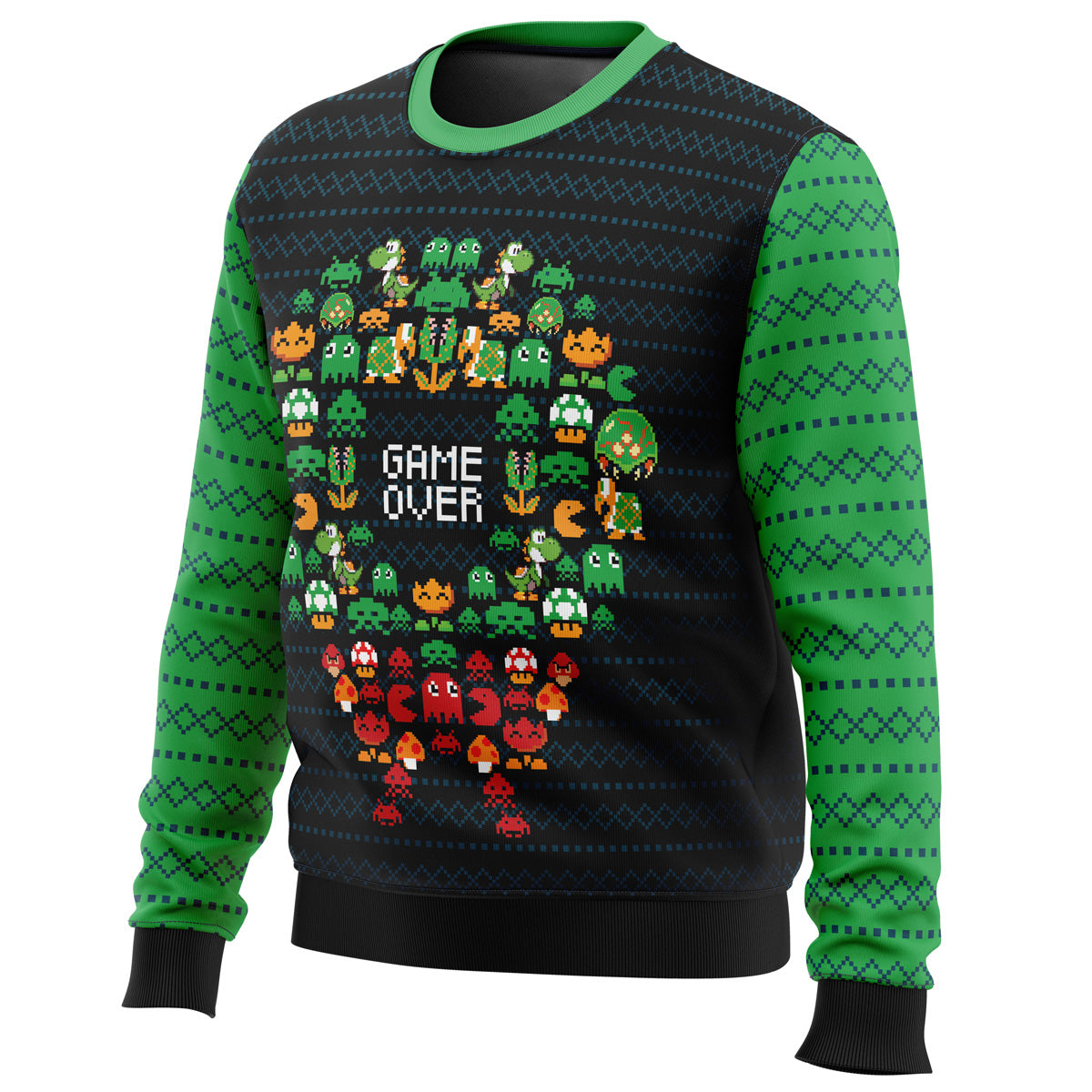 Game Over Nintendo Ugly Christmas Sweater - WeCustomit