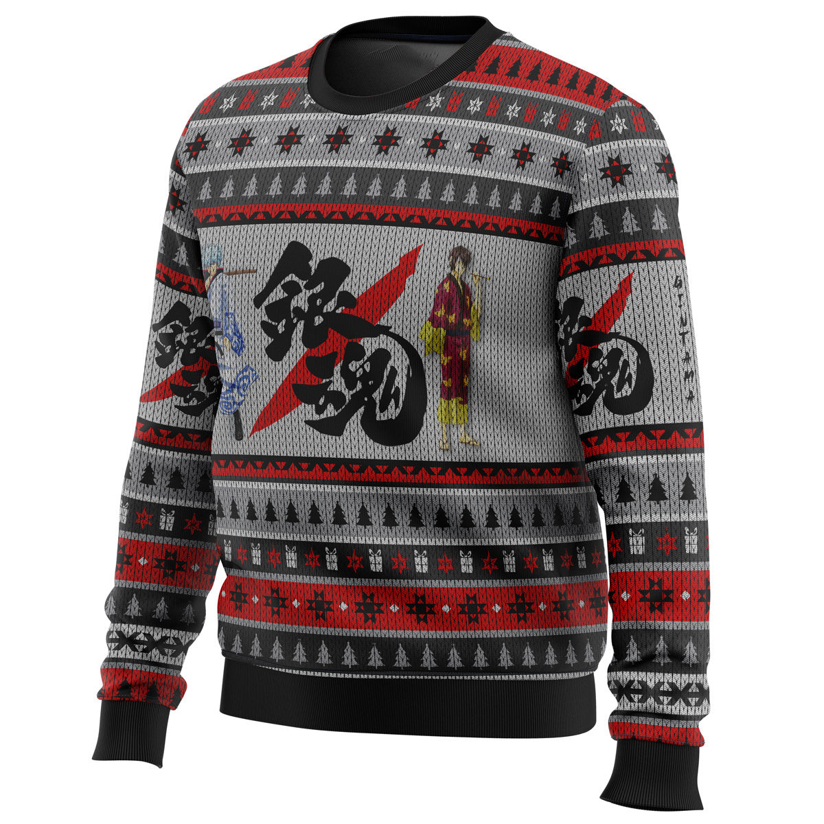 Gintama Shinsuke and Gintoki Ugly Christmas Sweater - WeCustomit