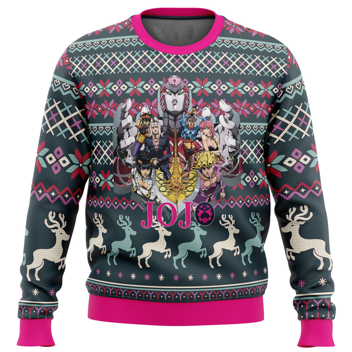 Golden Wind Jojo's Bizarre Adventure Ugly Christmas Sweater - WeCustomit