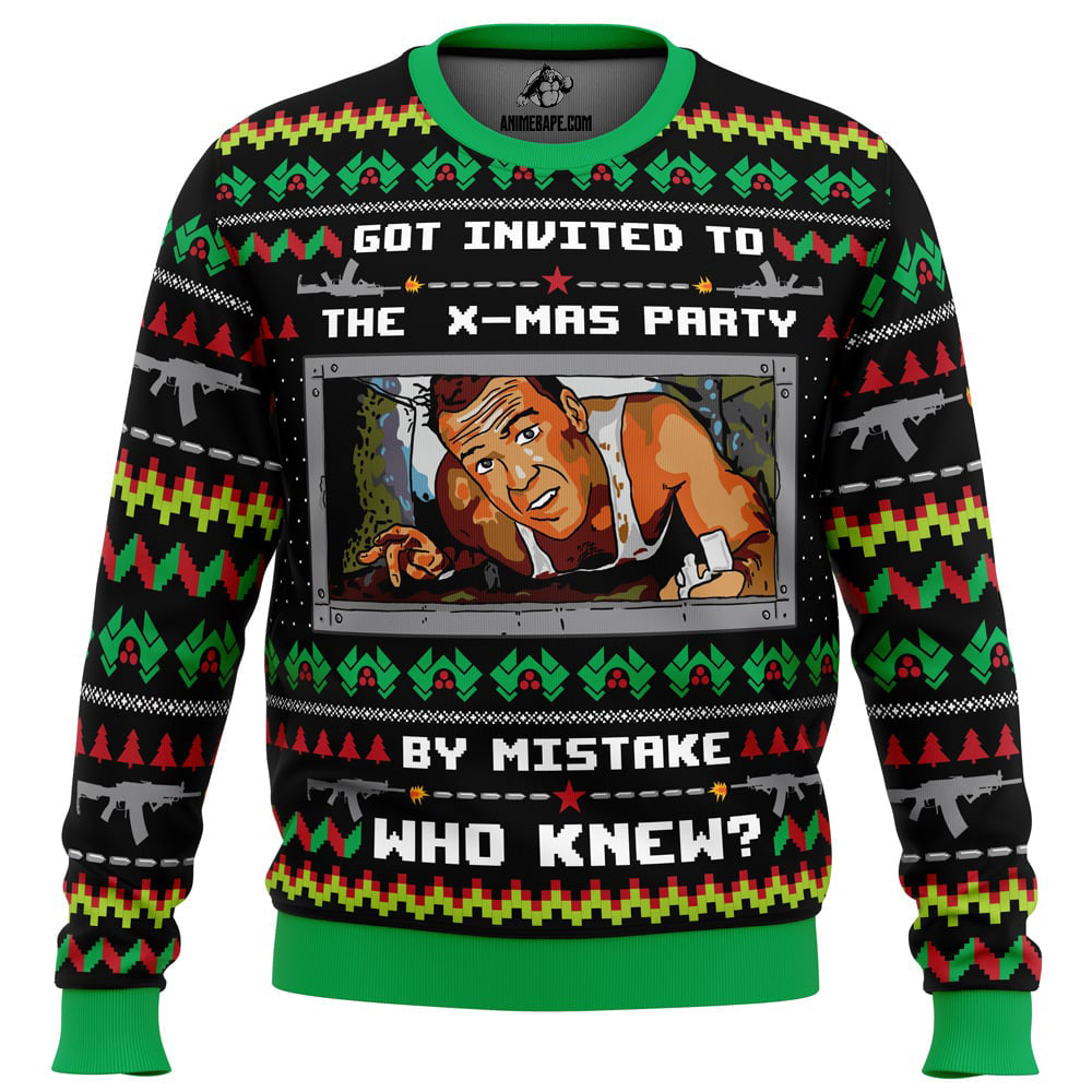 Got Invited to a Christmas Party Die Hard Ugly Christmas Sweater - WeCustomit