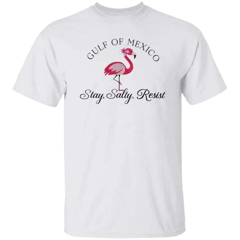 Gulf Of Mexico Stay Salty Resist Flamingo Printed T-shirt - WeCustomit