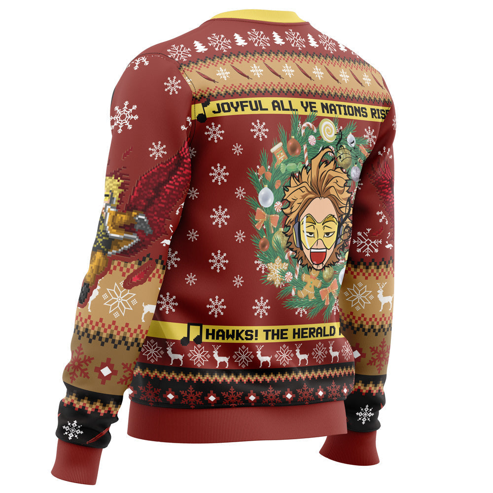 Hawks Singing Christmas Song My Hero Academia Ugly Christmas Sweater - WeCustomit