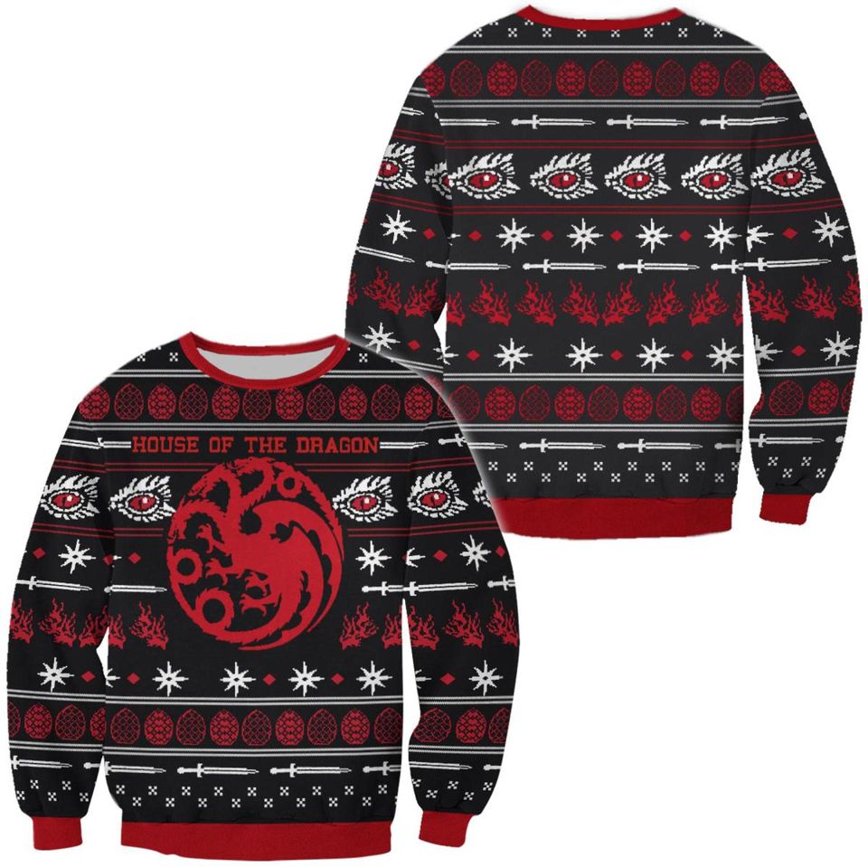 House of Dragons Ugly Christmas Sweater For Men & Women Christmas Gift Sweater BH583 - WeCustomit