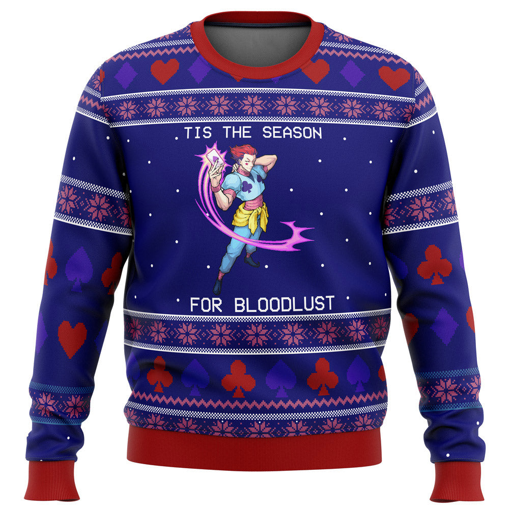Hunter X Hunter Hisoka Tis the Season for Bloodlust Ugly Christmas Sweater - WeCustomit