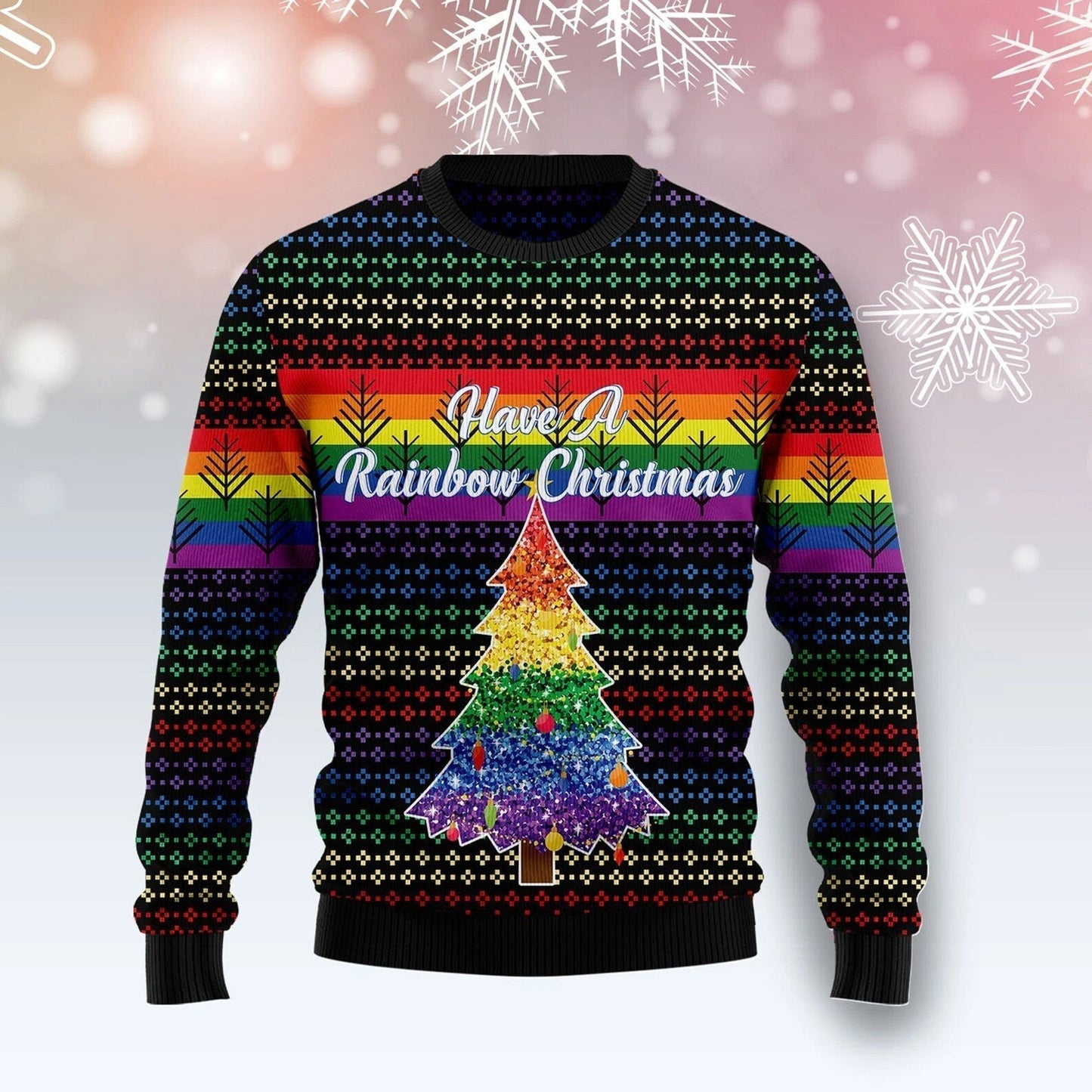 Rainbow LGBT Ugly Christmas Sweater For Men & Women Christmas Gift Sweater US1150 - WeCustomit
