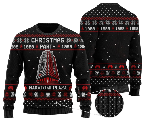 Christmas Party Nakatomi Plaza Ugly Christmas Sweater For Men & Women Christmas Gift Sweater US1166 - WeCustomit