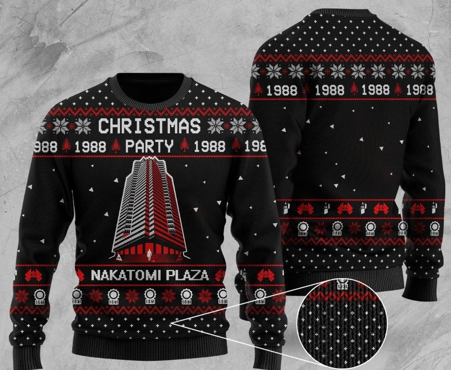 Christmas Party Nakatomi Plaza Ugly Christmas Sweater For Men & Women Christmas Gift Sweater US1166 - WeCustomit