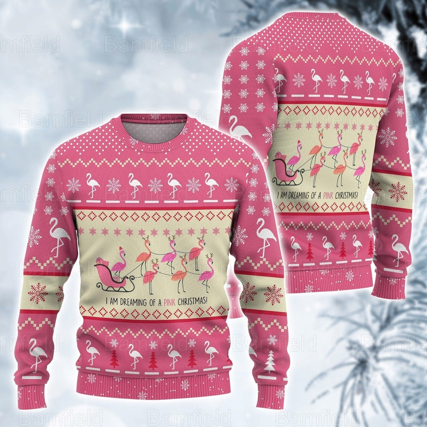Flamingo Christmas Ugly Christmas Sweater For Men & Women Christmas Gift Sweater US1191 - WeCustomit