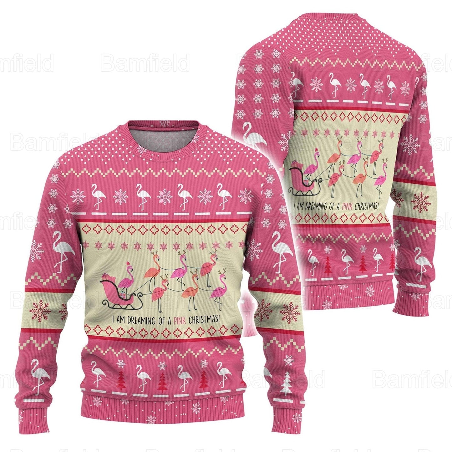 Flamingo Christmas Ugly Christmas Sweater For Men & Women Christmas Gift Sweater US1191 - WeCustomit