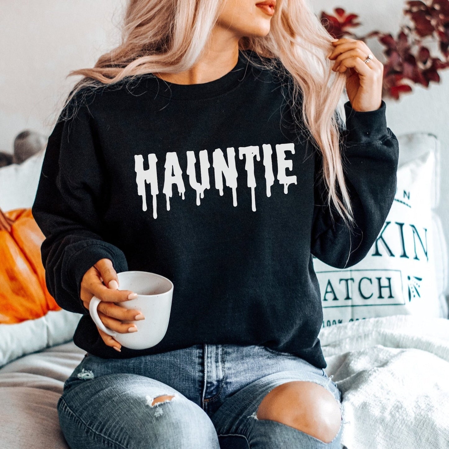 Halloween Sweater Funny Aunt 2D Crewneck Sweatshirt All Over Print Sweatshirt For Women Sweatshirt For Men - WeCustomit