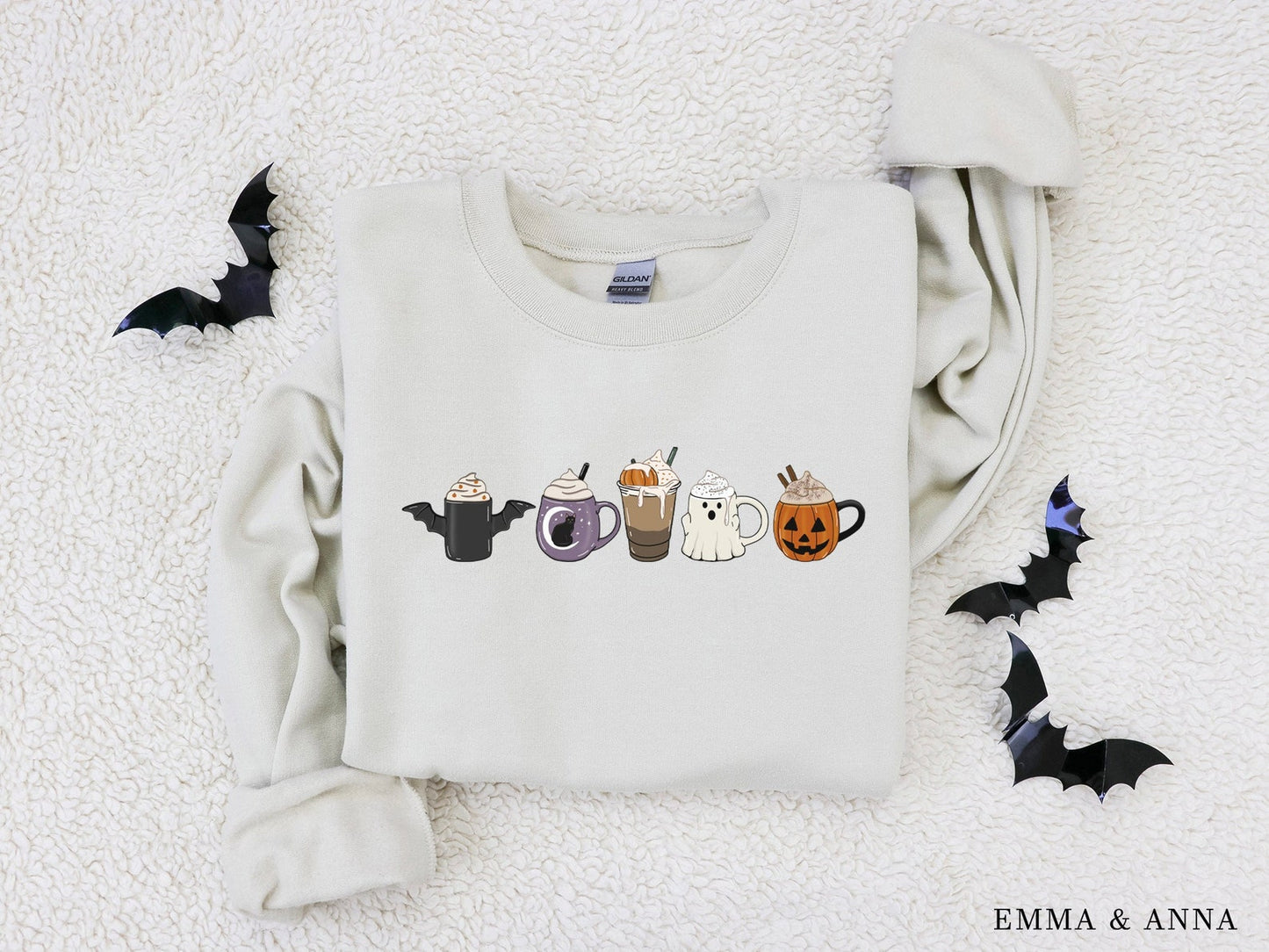 Halloween Sweatshirt, Fall Coffee Sweatshirt, Halloween Coffee Sweatshirt, Halloween Sweater, Halloween Crewneck, Coffee halloween gift - WeCustomit