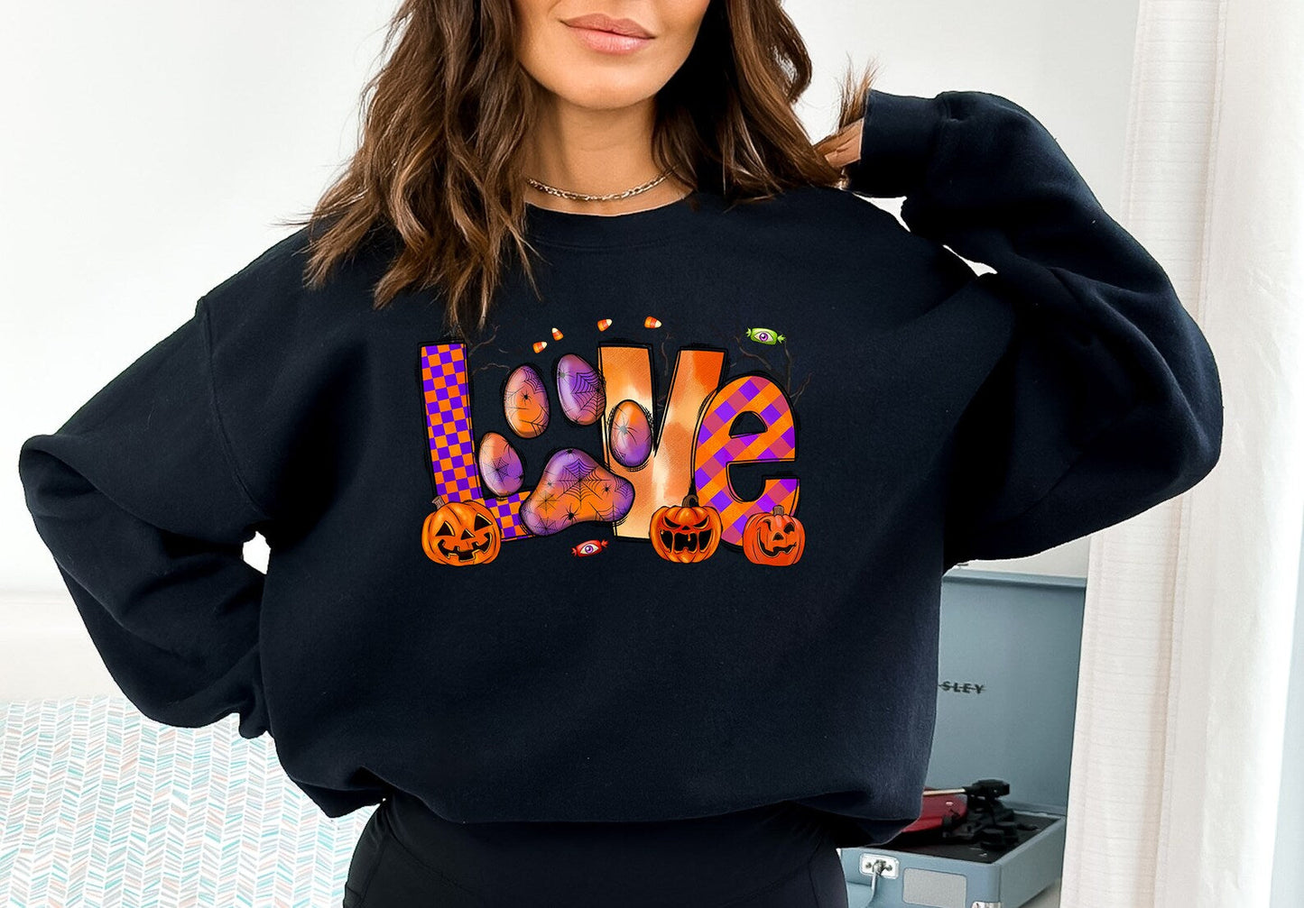Halloween Sweatshirt,Halloween Sweater,Ghost Sweatshirt,Halloween Dog Sweatshirt,Ghost Dog 2D Crewneck Sweatshirt All Over Print Sweatshirt For Women Sweatshirt For Men - WeCustomit