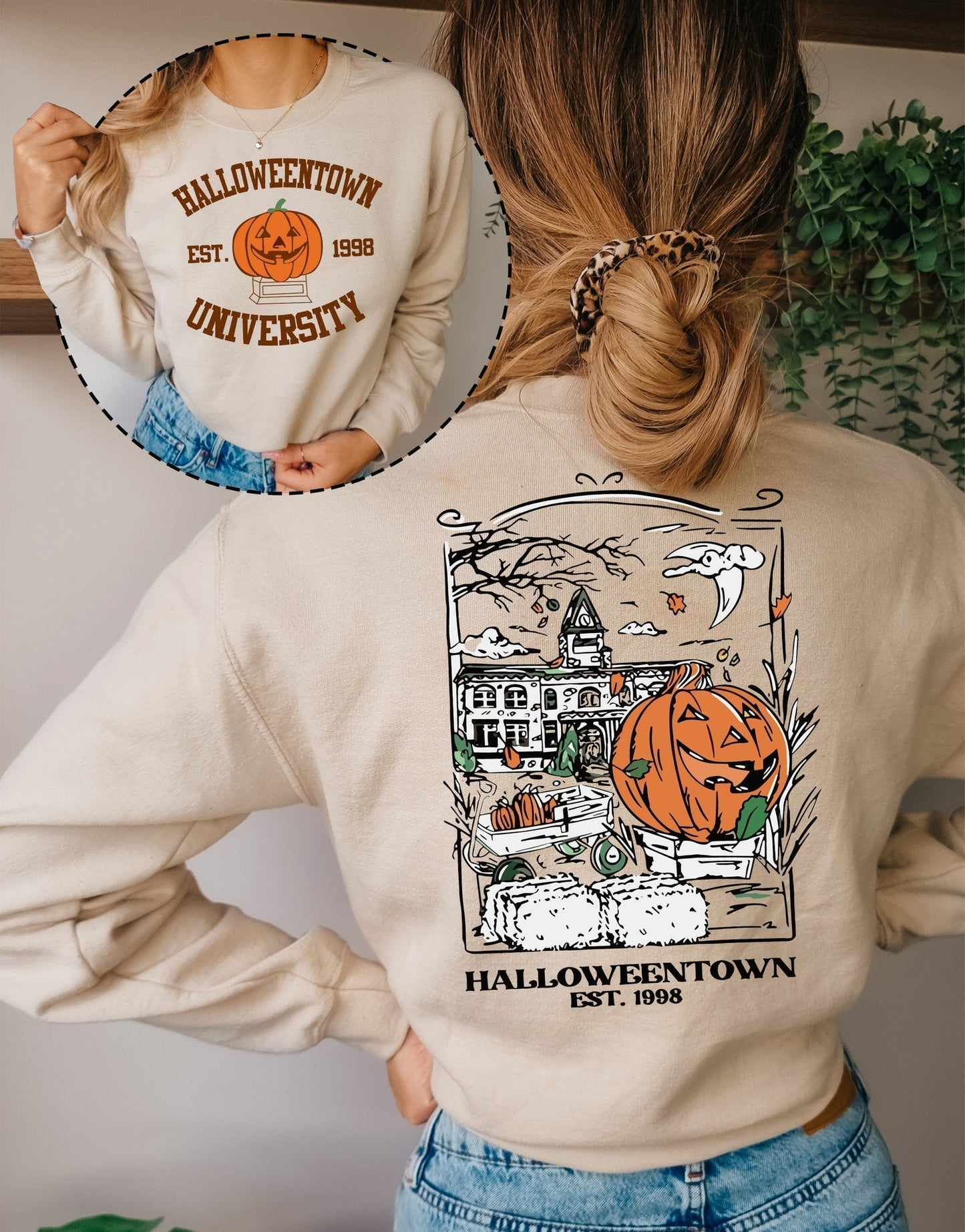 Vintage Halloweentown 1998 Sweatshirt, 2 Side Halloweentown University Sweater, Fall Sweatshirt, Halloweentown Sweater, Halloween Sweatshirt - WeCustomit