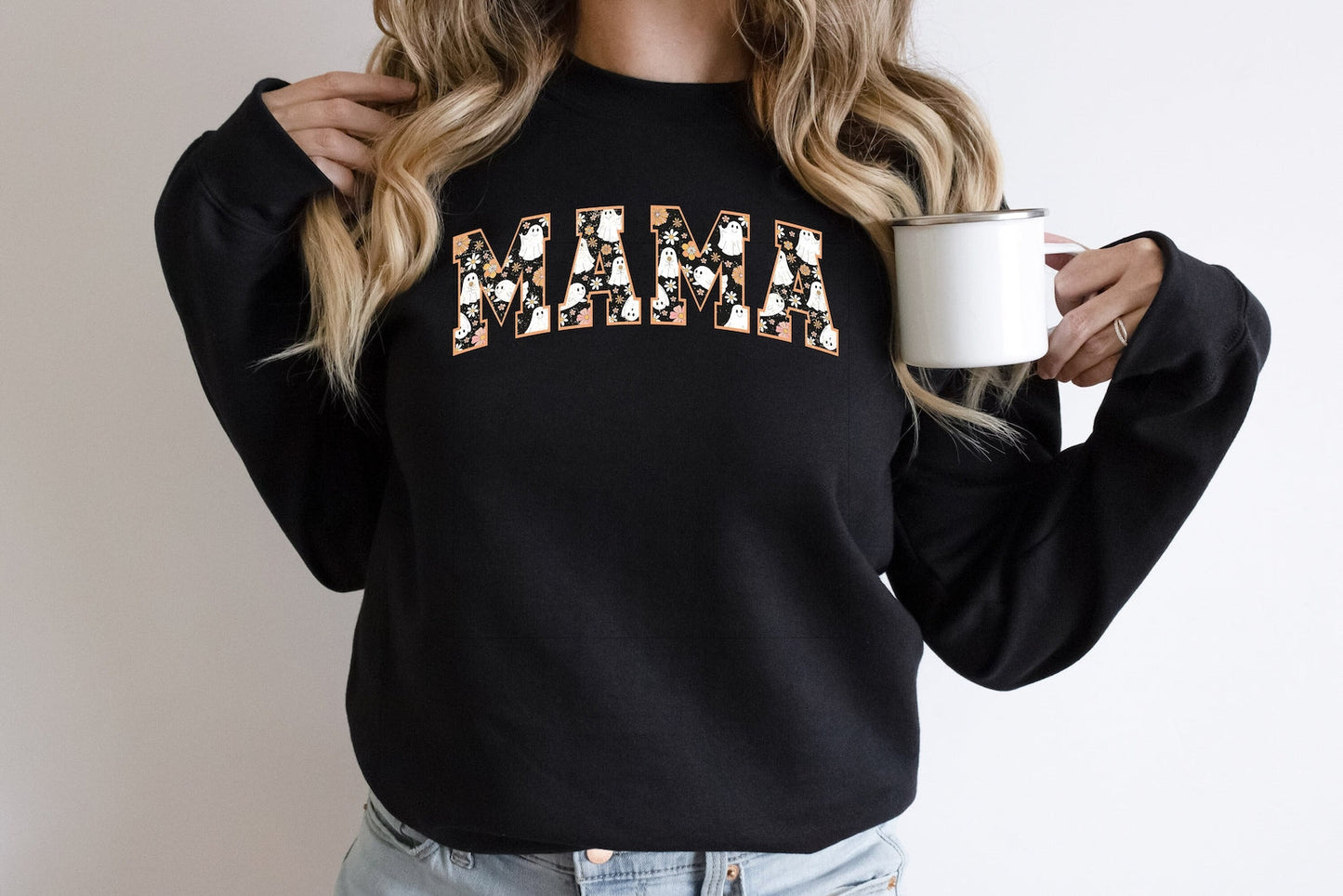 Ghost Mama Sweatshirt, Halloween Mom Sweatshirt, Spooky Mama Hoodie, Halloween Mama Sweater, Cool Mama Halloween Sweatshirt,Mom Life Sweater - WeCustomit