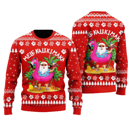 Hawaii Santa Claus Ugly Christmas Sweater For Men & Women Christmas Gift Sweater US1169 - WeCustomit