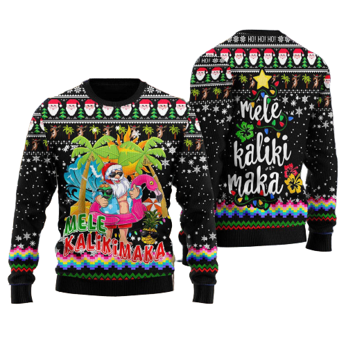 Hawaii Santa Claus Ugly Christmas Sweater For Men & Women Christmas Gift Sweater US1164 - WeCustomit