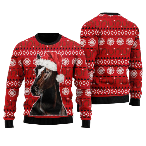 Horse Christmas Tree Ugly Christmas Sweater For Men & Women Christmas Gift Sweater US1178 - WeCustomit