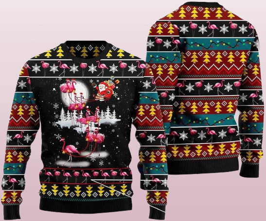Flamingo Ugly Christmas Sweater For Men & Women Christmas Gift Sweater US1152 - WeCustomit