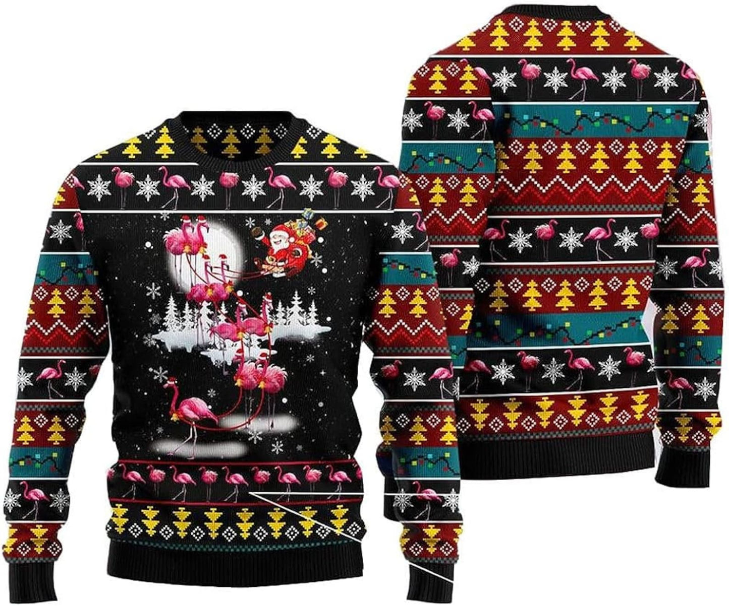 Flamingo Ugly Christmas Sweater For Men & Women Christmas Gift Sweater US1152 - WeCustomit