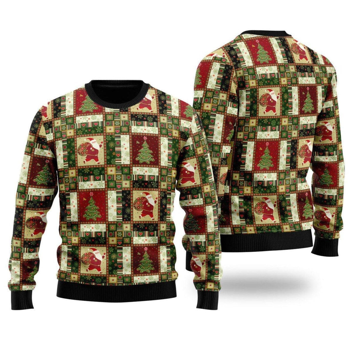 Santa Christmas Pattern Ugly Christmas Sweater For Men & Women Christmas Gift Sweater US2783 - WeCustomit