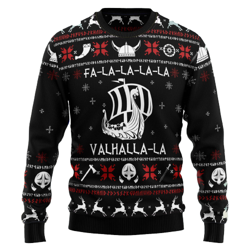 Falalala Valhalla Viking Ugly Christmas Sweater For Men & Women Christmas Gift Sweater US1194 - WeCustomit