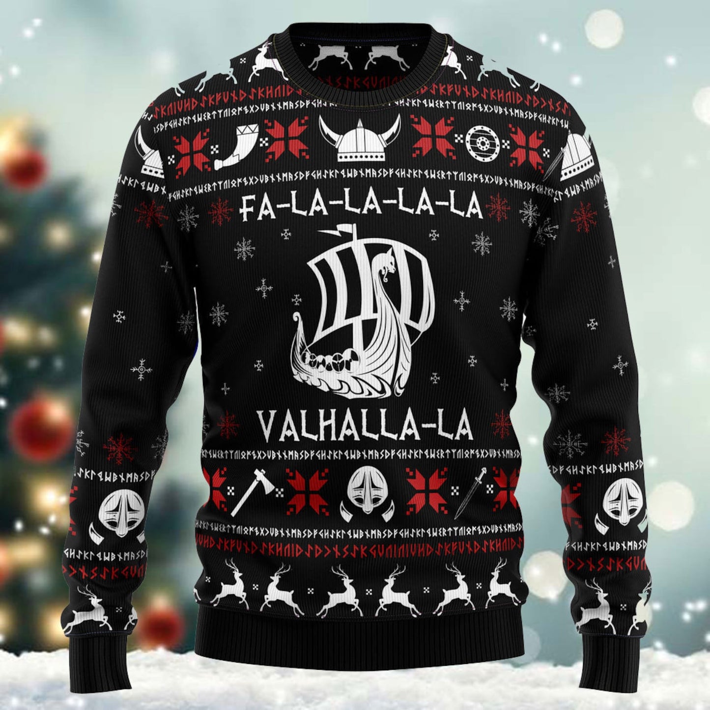 Falalala Valhalla Viking Ugly Christmas Sweater For Men & Women Christmas Gift Sweater US1194 - WeCustomit