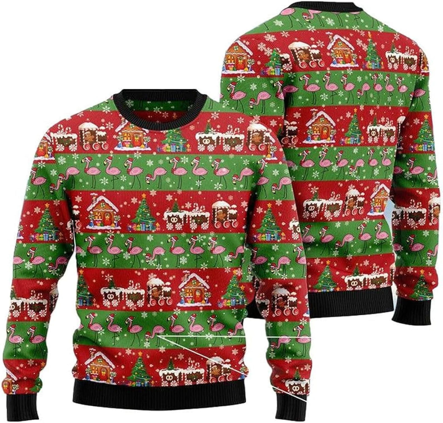 Flamingo Ugly Christmas Sweater For Men & Women Christmas Gift Sweater US1153 - WeCustomit