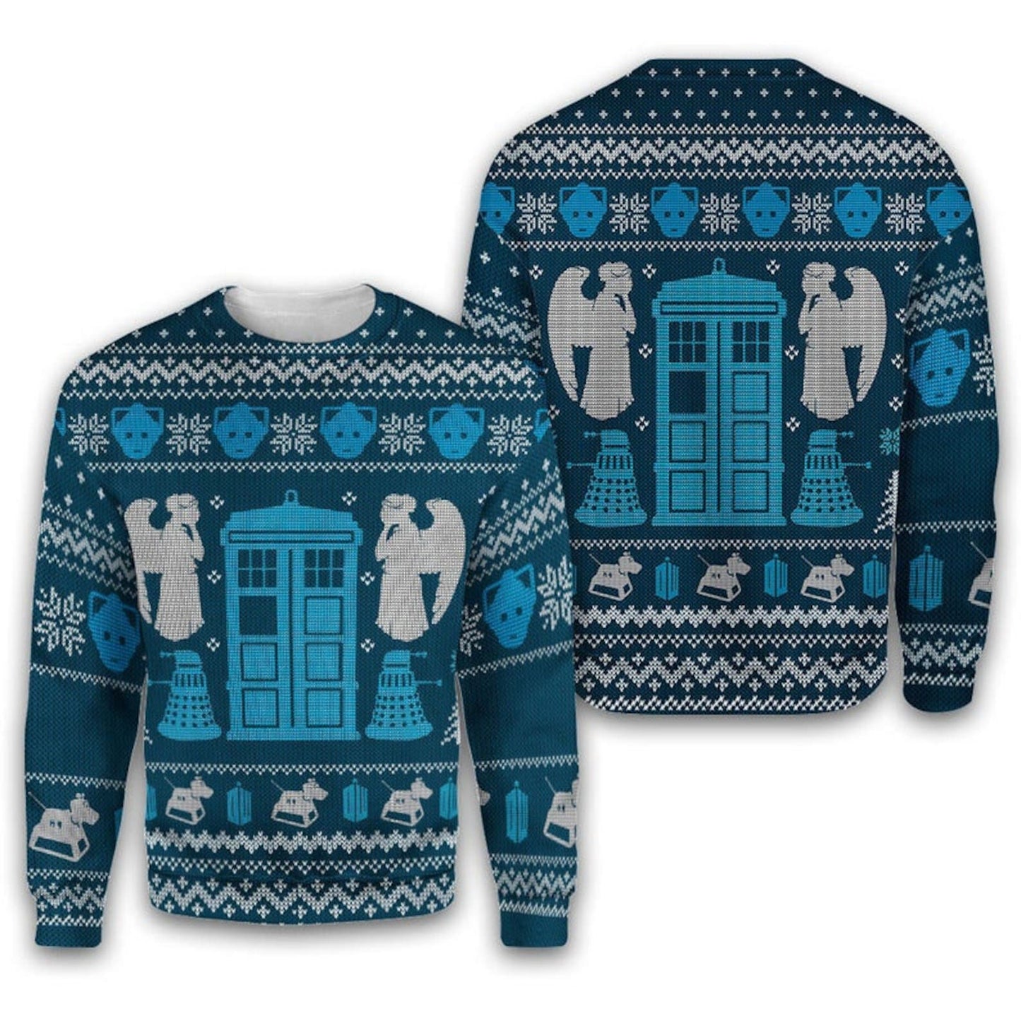 WHO'S Outside Doctor Who Ugly Christmas Sweater For Men & Women Christmas Gift Thanksgiving Sweater US4389 - WeCustomit