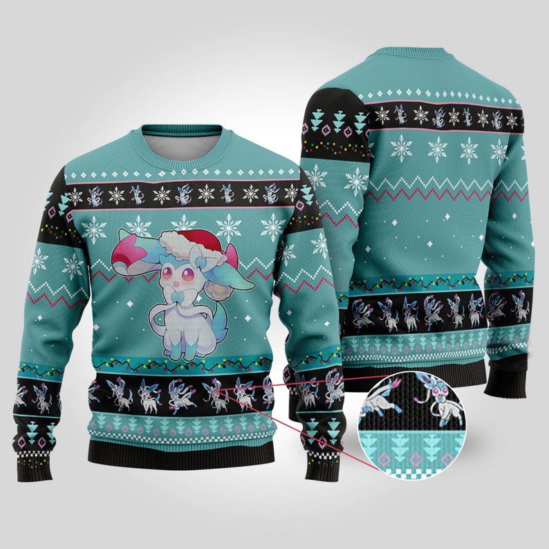 Pokemon Sylveon Ugly Christmas Sweater For Men & Women Christmas Gift Sweater US3833 - WeCustomit