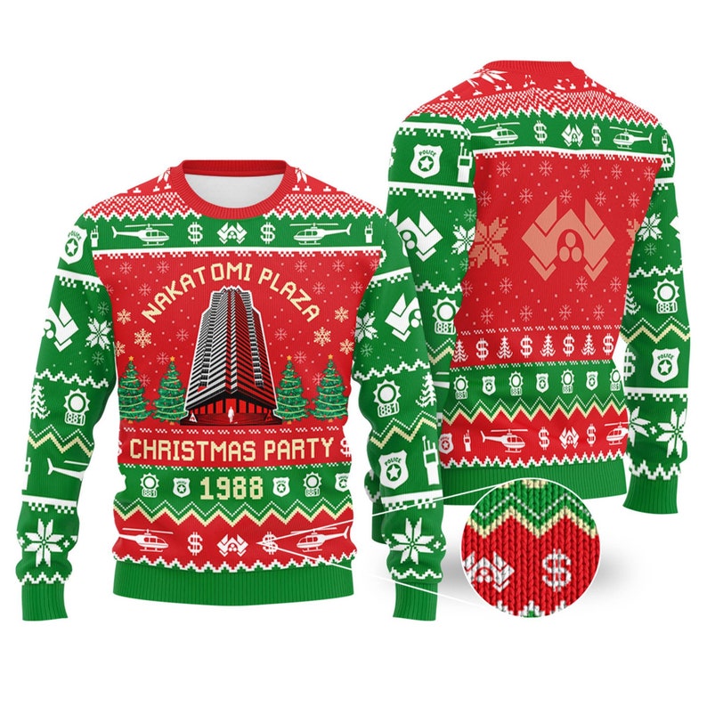 Nakatomi Plaza Christmas Party 1988 Ugly Christmas Sweater For Men & Women Christmas Gift Sweater US2645 - WeCustomit