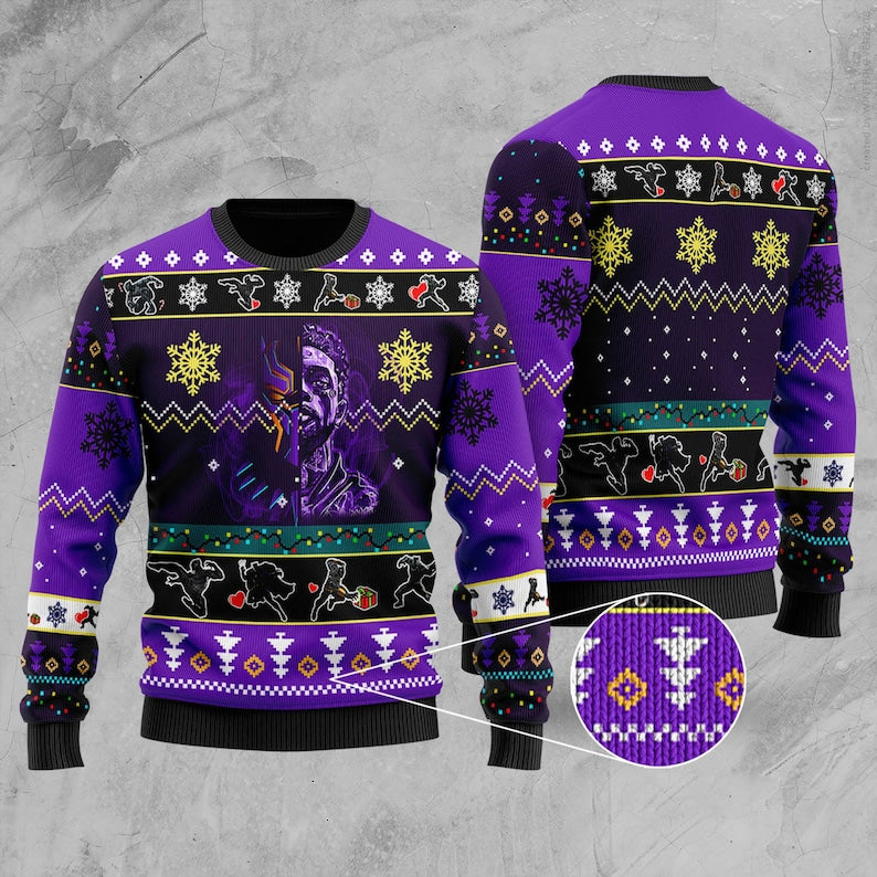 Black Panther Wakanda Forever Ugly Christmas Sweater For Men & Women Christmas Gift Sweater US3883 - WeCustomit