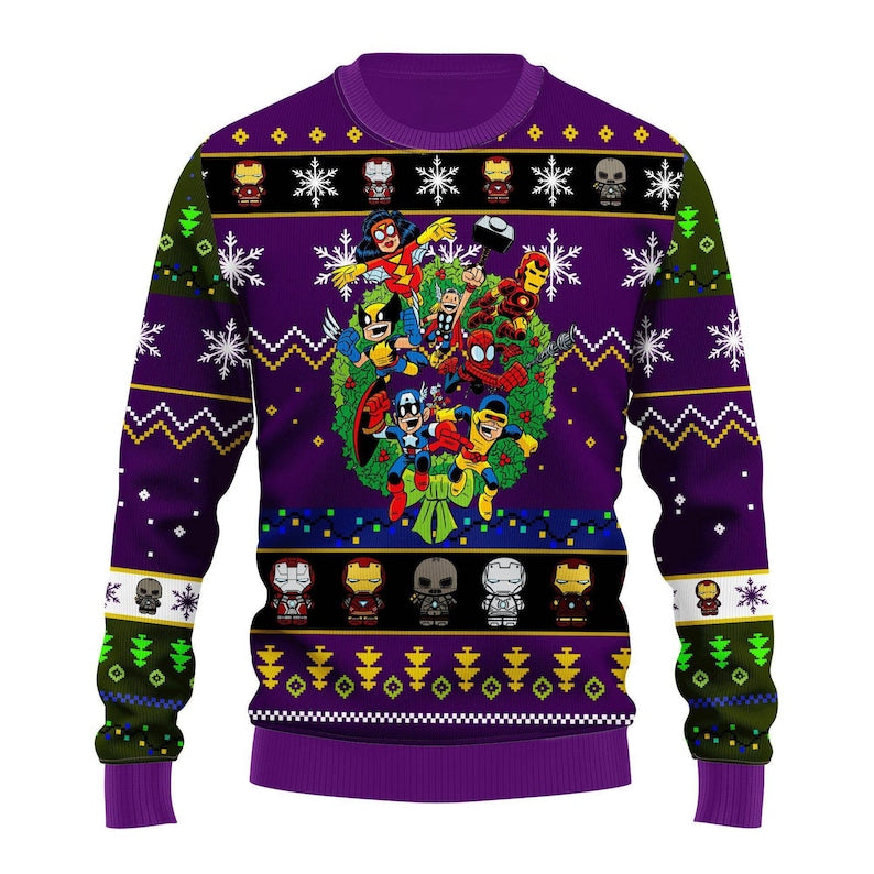 Avengers EndGame Chibi Ugly Christmas Sweater For Men & Women Christmas Gift Sweater US3876 - WeCustomit